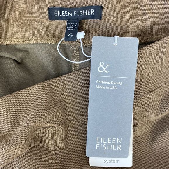 Eileen Fisher Brown Stretch Crepe Pants NEW XL - Picture 4 of 5